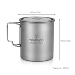 TOMSHOO 3PCS Titanium Pot