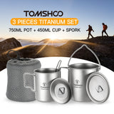 TOMSHOO 3PCS Titanium Pot